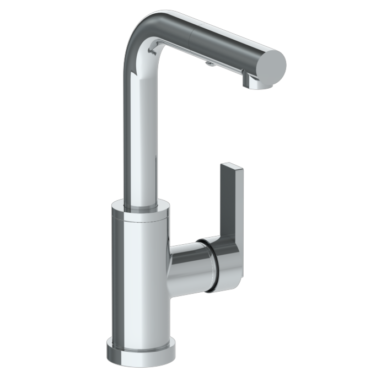 Watermark -Rainey Deck Mounted 1 Hole Square Top Prep Faucet with Pull Out Spray