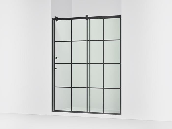 Kohler - Rely 3/8 Shower Door 77X60 Hdl - Matte Black