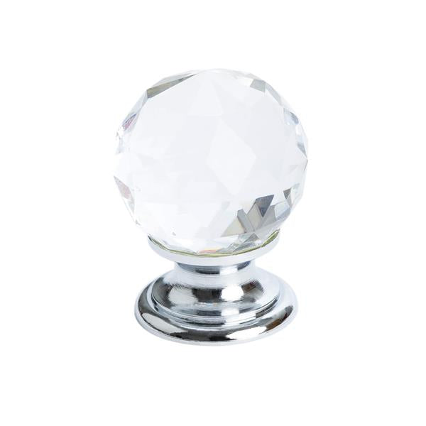 Berenson - Europa Faceted Crystal Polished Chrome Knob