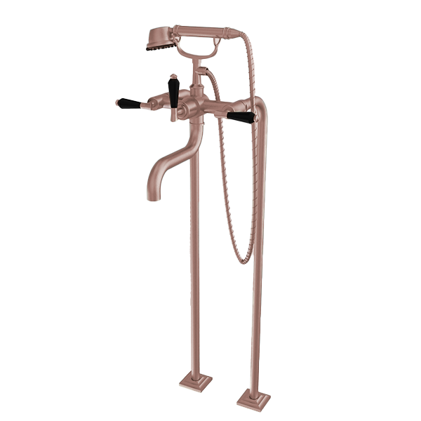 Santec - Edo Crystal Floor Mount Tub Filler With Hand Shower