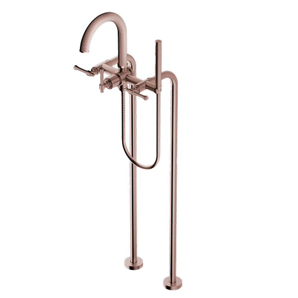 Santec - Athena II Floor Mount Tub Filler With Hand Shower