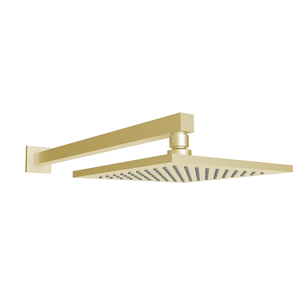 Santec - 8 Inch Square All Brass Rain Head With Arm And Flange