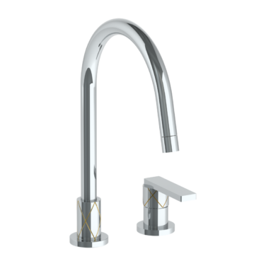 Watermark - Lily Deck Mounted 2 Hole Gooseneck Kitchen Faucet