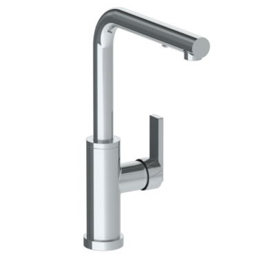 Watermark - Lily Deck Mounted 1 Hole Square Top Kitchen Faucet with Pull Out Spray -Low Spout