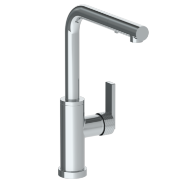 Watermark - Lily Deck Mounted 1 Hole Square Top Kitchen Faucet with Pull Out Spray -Low Spout