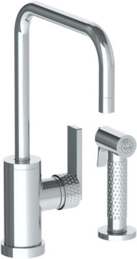 Watermark - Lily Deck Mounted 2 Hole Square Top Kitchen Set - Includes Side Spray