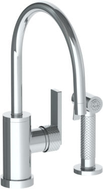 Watermark - Lily Deck Mounted 2 Hole Gooseneck Kitchen Set - Includes Side Spray