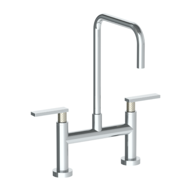 Watermark - Lily Deck Mounted Bridge Square Top Kitchen Faucet
