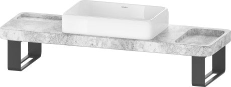 Duravit - Qatego 55 1/8" Console Sink in White and Gray Travertine