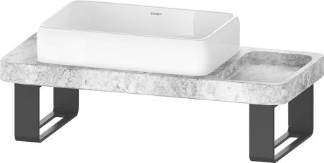 Duravit - Qatego 39 3/8" Console Sink in White and Gray Travertine