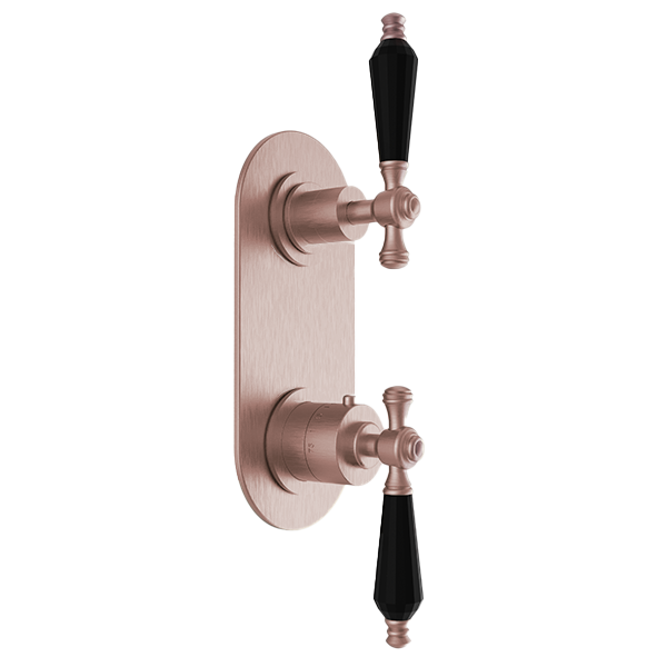 Santec - Klassica Crystal Trim (Non-Shared Function) - 1/2 Inch Thermostatic Trim With Volume Control And 3-Way Diverter