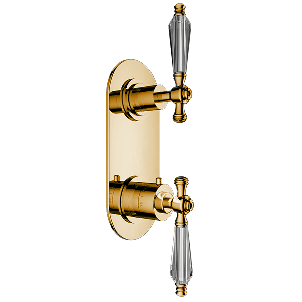 Santec - Klassica Crystal Trim (Shared Function) - 1/2 Inch Thermostatic Trim With Volume Control And 3-Way Diverter