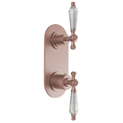 Santec - Klassica Crystal Trim (Shared Function) - 1/2 Inch Thermostatic Trim With Volume Control And 3-Way Diverter