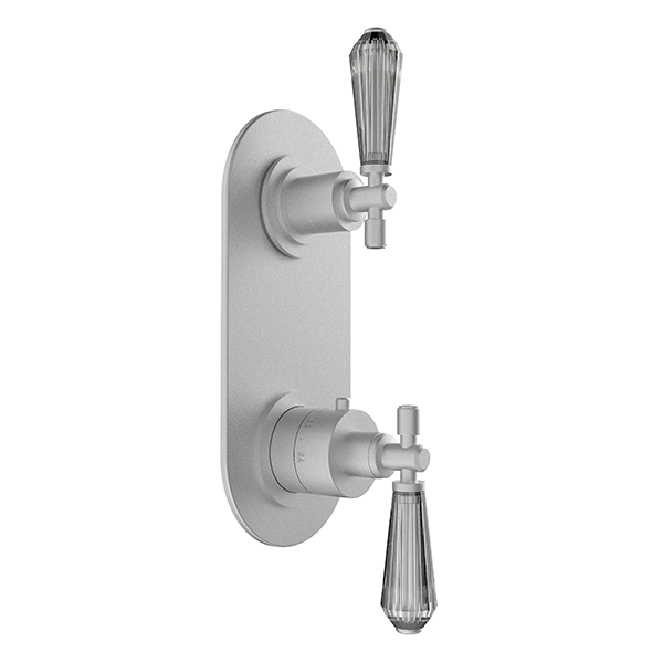 Santec - Evelyn Crystal Trim - 1/2 Inch Thermostatic Trim With One Way Volume Control
