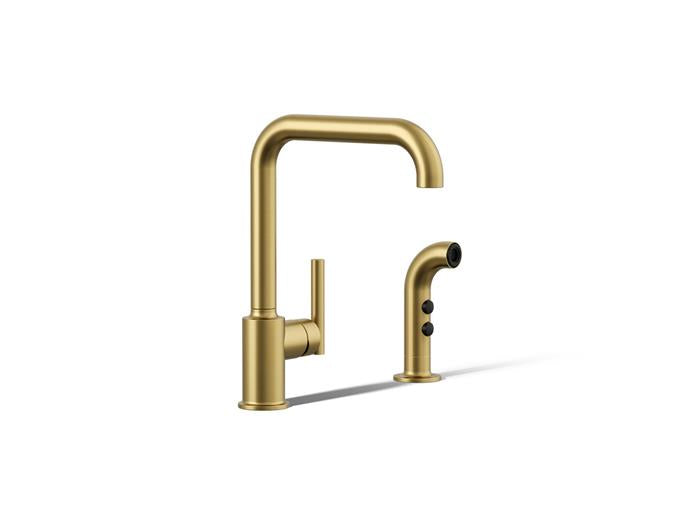 Kohler - Purist Single-Handle Kitchen Sink Faucet With Side Sprayer