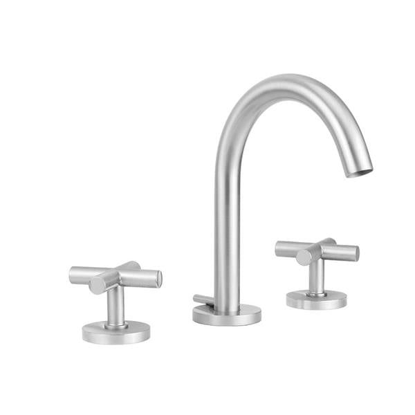 Jaclo - Uptown Contempo Slim Faucet with Round Escutcheons & Contempo Slim Cross Handles