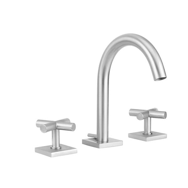 Jaclo - Uptown Contempo Slim Faucet with Square Escutcheons & Contempo Slim Cross Handles