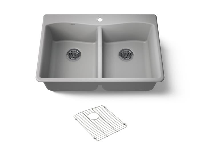 Kohler - Kennon 33 Inch Top-/Undermount Double-Bowl Kitchen Sink