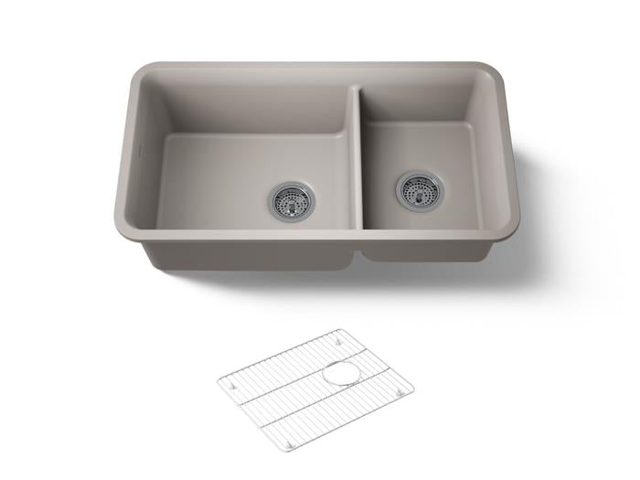 Kohler - Cairn 33-1/2 Inch Undermount Offset Double-Bowl Kitchen Sink