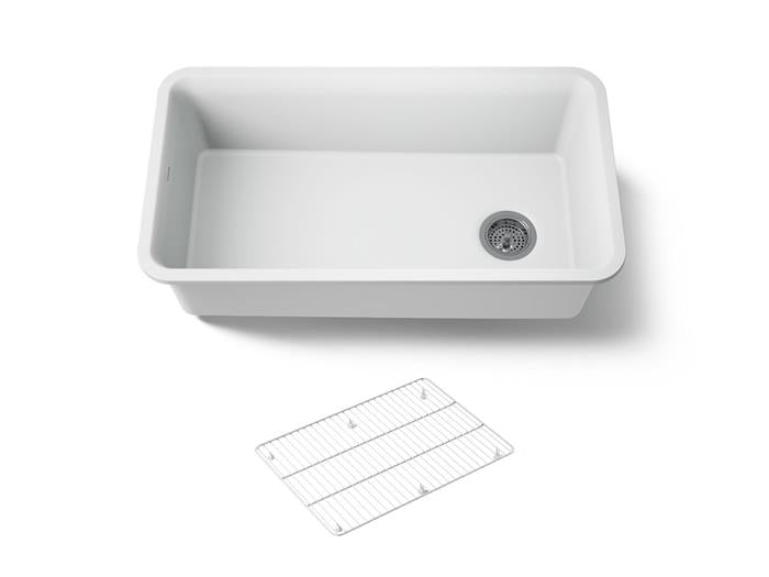 Kohler - Cairn 33-1/2 Inch Undermount Single-Bowl Kitchen Sink With Rack