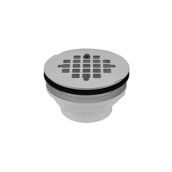 Jaclo - 2 Inch PVC Complete Shower Drain with Snap in Drain Plate (Rubber Seal)