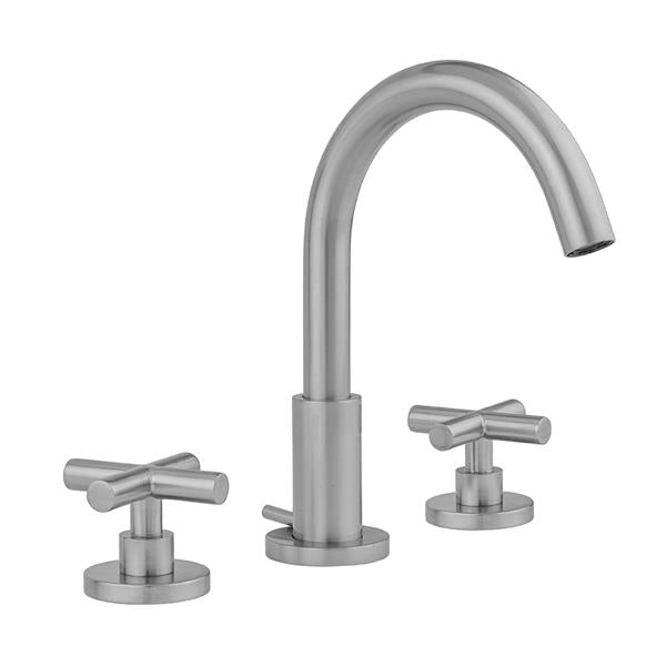 Jaclo - Uptown Contempo Faucet with Round Escutcheons & Contempo Hub Base Cross Handles