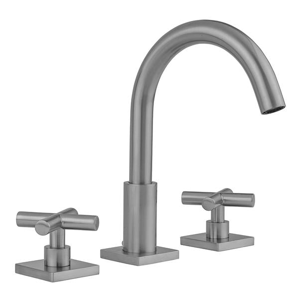 Jaclo - Uptown Contempo Faucet with Square Escutcheons & Contempo Hub Base Cross Handles