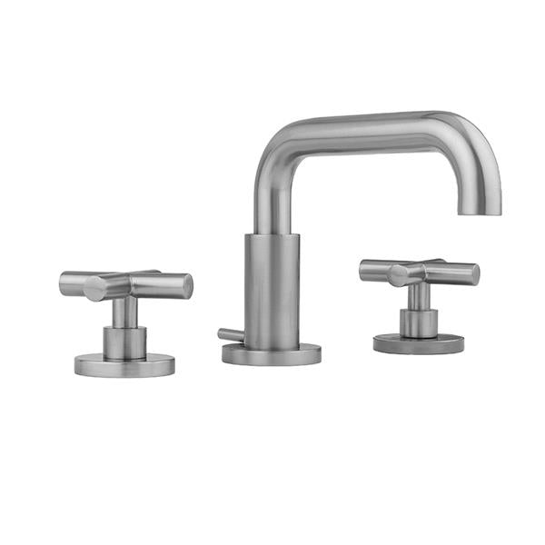 Jaclo - Downtown Contempo Faucet with Round Escutcheons & Contempo Hub Base Cross Handles