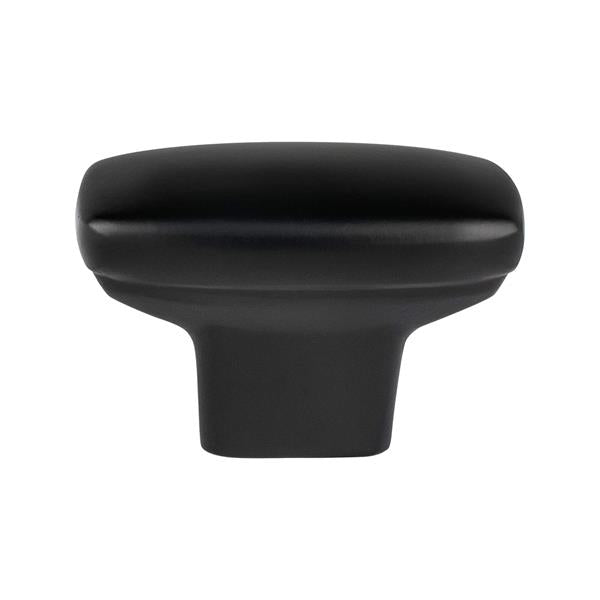 Berenson - Transitional Advantage One Matte Black Rounded Rectangle Knob