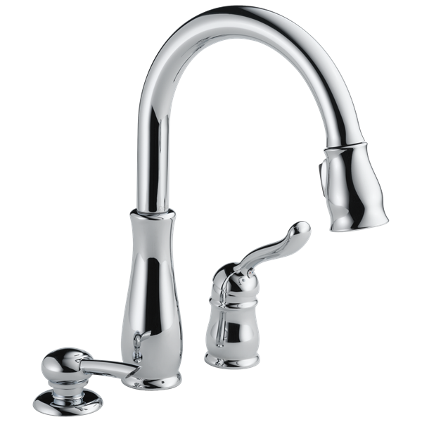 Delta - Leland Single Handle Pull-Down Kitchen Faucet With Soap Dispenser