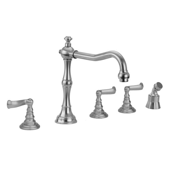 Jaclo - Roaring 20's Roman Tub Set with Ribbon Lever Handles and Angled Handshower