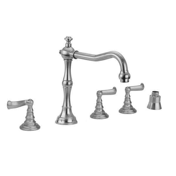 Jaclo - Roaring 20's Roman Tub Set with Ribbon Lever Handles and Straight Handshower