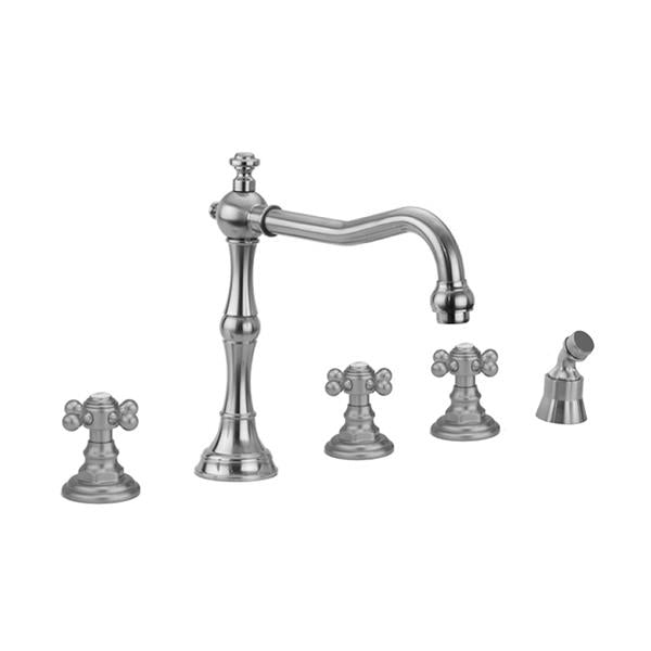Jaclo - Roaring 20's Roman Tub Set with Ball Cross Handles and Angled Handshower