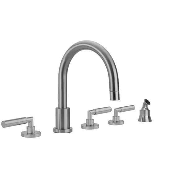 Jaclo - Contempo Roman Tub Set with Hub Base Lever Handles and Angled Handshower