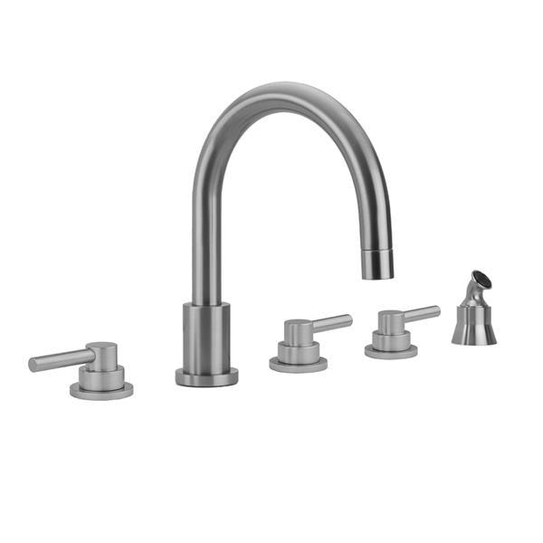 Jaclo - Contempo Roman Tub Set with Low Contempo Lever Handles and Angled Handshower