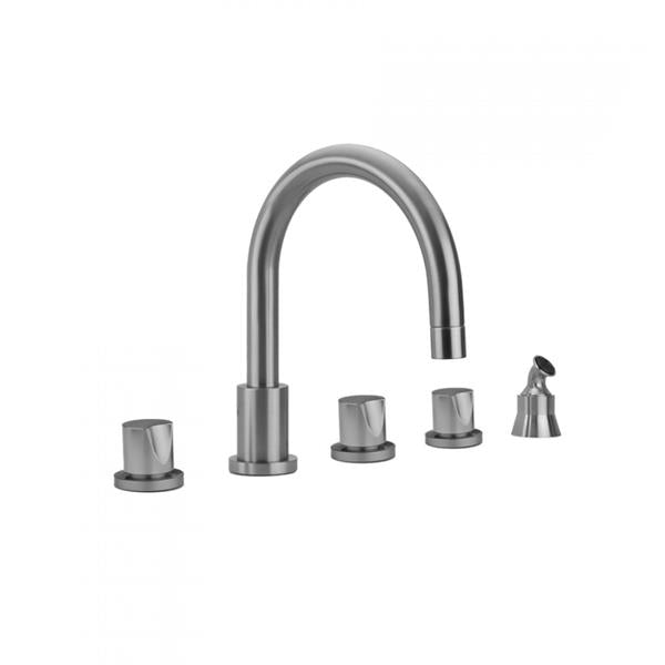Jaclo - Contempo Roman Tub Set with Thumb Handles and Angled Handshower