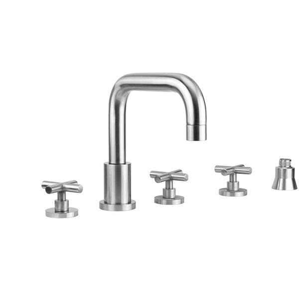 Jaclo - Contempo Downtown Roman Tub Set with Hub Base Cross Handles and Straight Handshower Holder