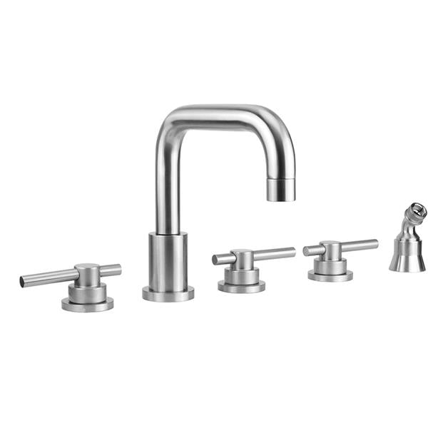 Jaclo - Contempo Downtown Roman Tub Set with Peg Lever Handles and Angled Handshower Holder