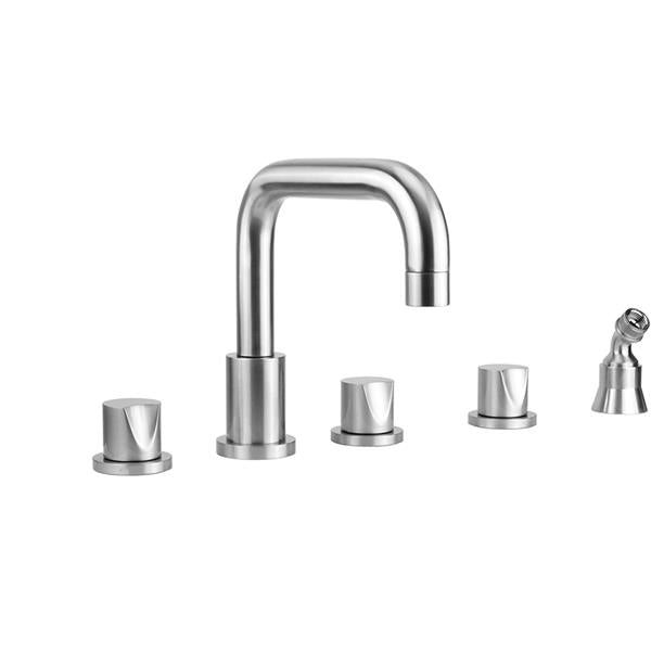 Jaclo - Contempo Downtown Roman Tub Set with Thumb Handles and Angled Handshower Holder