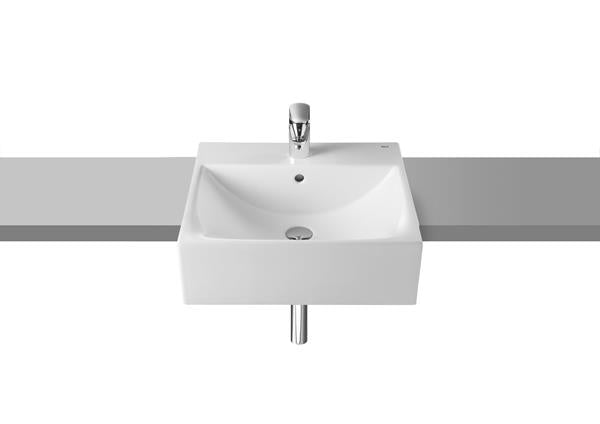 Roca Bath - Diverta Semi-Recessed Sink 20 Inch - Glossy White