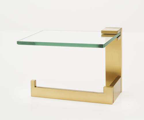 Alno - Linear Left Hand Single Post Tissue Holder W/ Glass Shelf