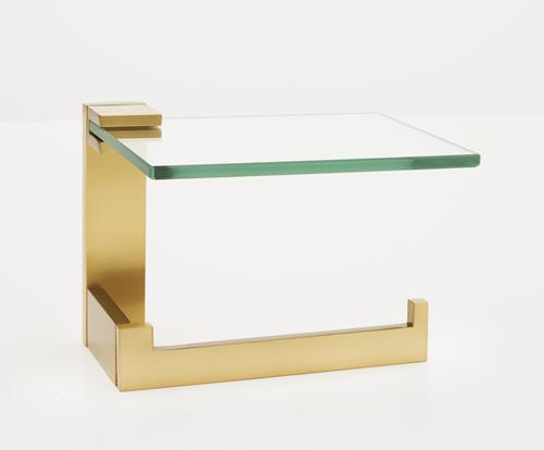 Alno - Linear Right Hand Single Post Tissue Holder W/ Glass Shelf