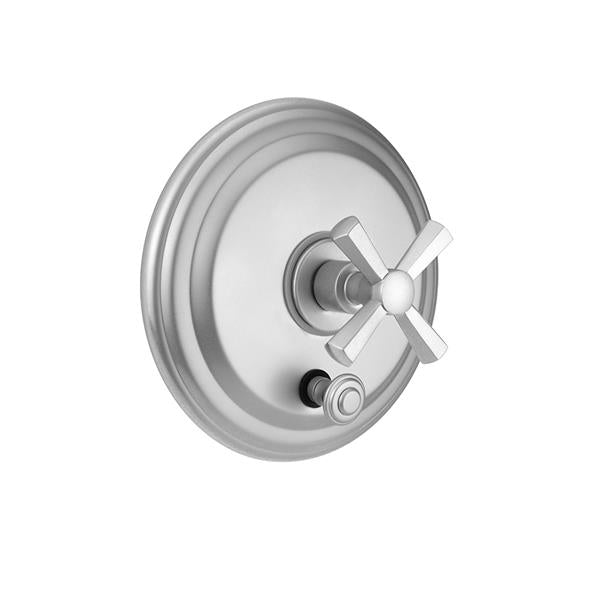 Jaclo - Round Step Plate With Hex Cross Handle Trim For Pressure Balance Cycling Valve With Built-in Diverter (J-DIV-CSV)