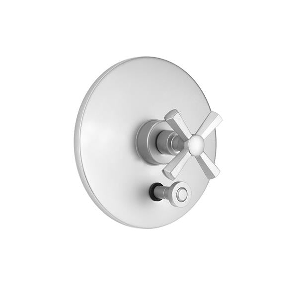 Jaclo - Round Plate With Hex Cross Trim For Pressure Balance Cycling Valve With Built-in Diverter (J-DIV-CSV)