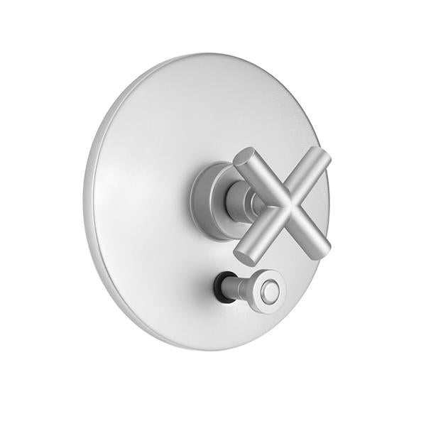 Jaclo - Round Plate With Contempo Slim Cross Trim For Pressure Balance Cycling Valve With Built-in Diverter (J-DIV-CSV)