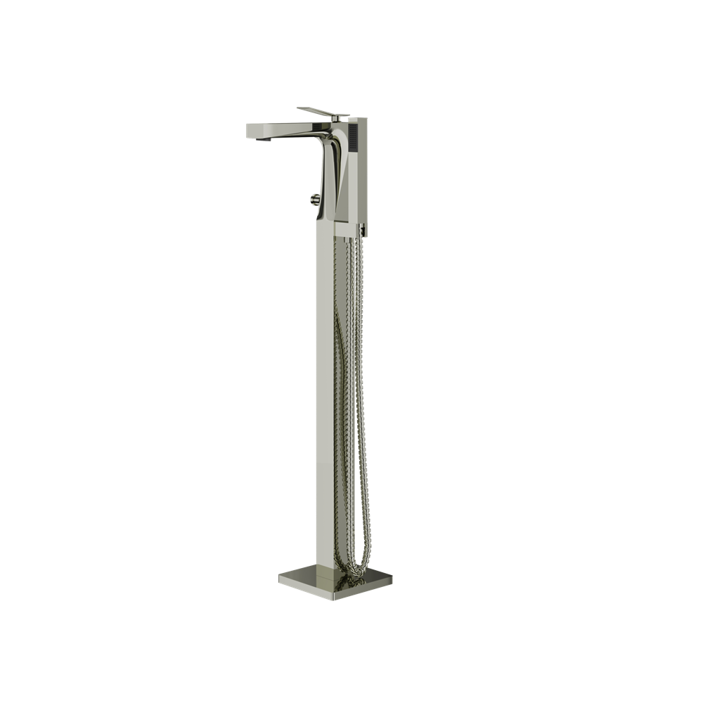 Aquabrass - Chicane Floormount Tub Filler with Handshower