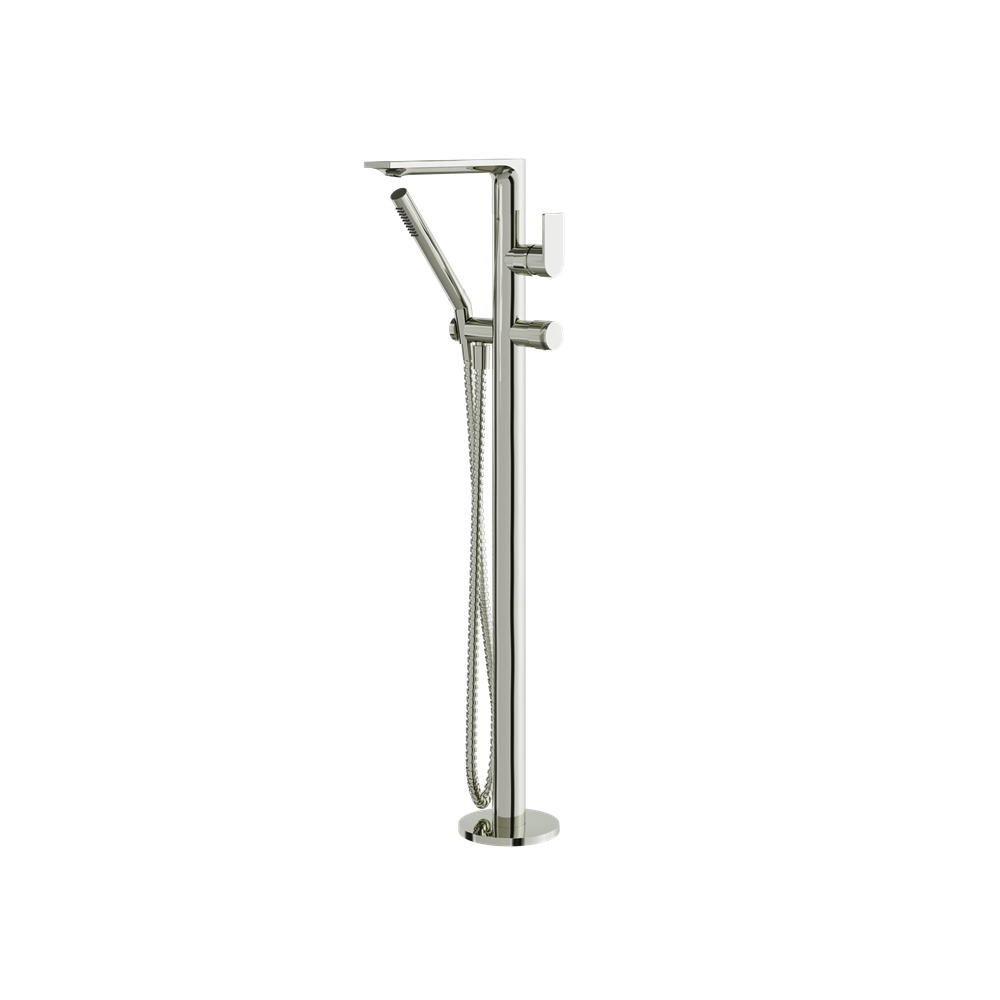 Aquabrass - Alpha Floormount Tub Filler with Handshower