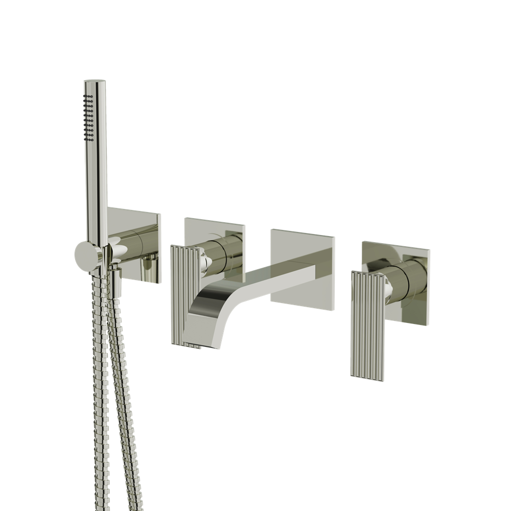Aquabrass - Tosca Wallmount Tub Filler With Handshower - Trim Only