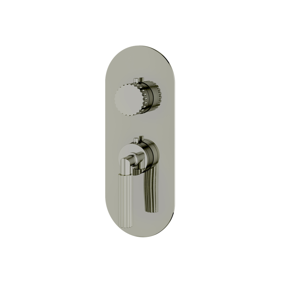 Aquabrass - Montebello Round Trim Set for 1 Shut-Off Thermostatic Valve