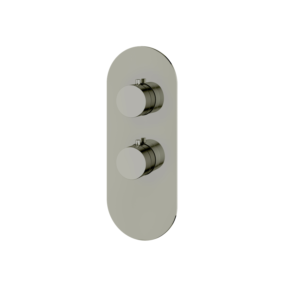 Aquabrass - Round Trim Set for 1 Shut-Off Thermostatic Valve
